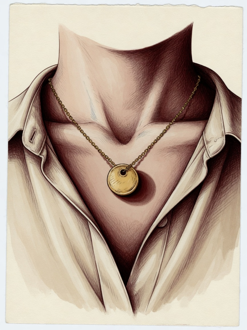 A silver chain, no pendant yet